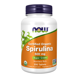 NOW Organic Spirulina 500 mg 200 таблетки