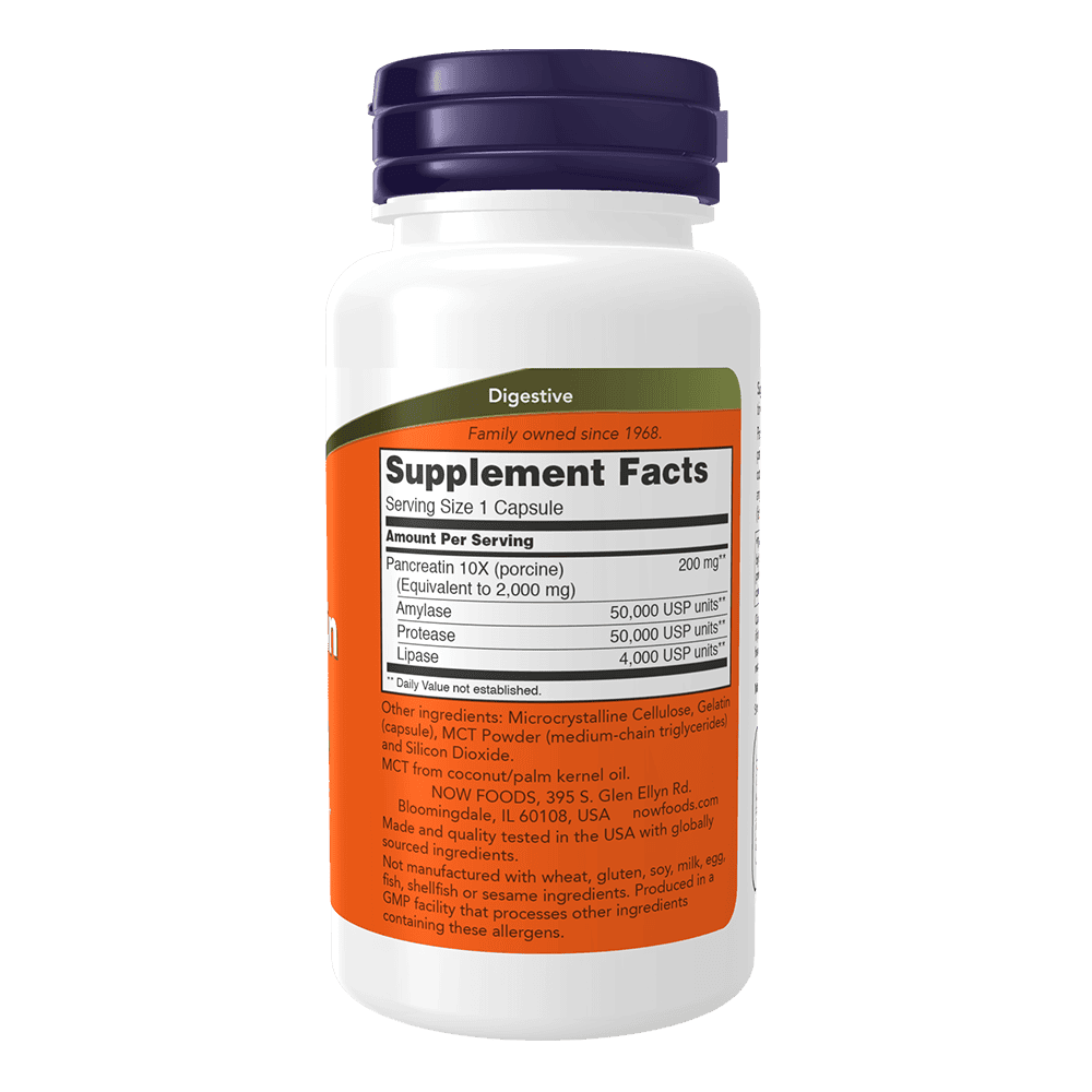 NOW Pancreatin 2000 100 капсули
