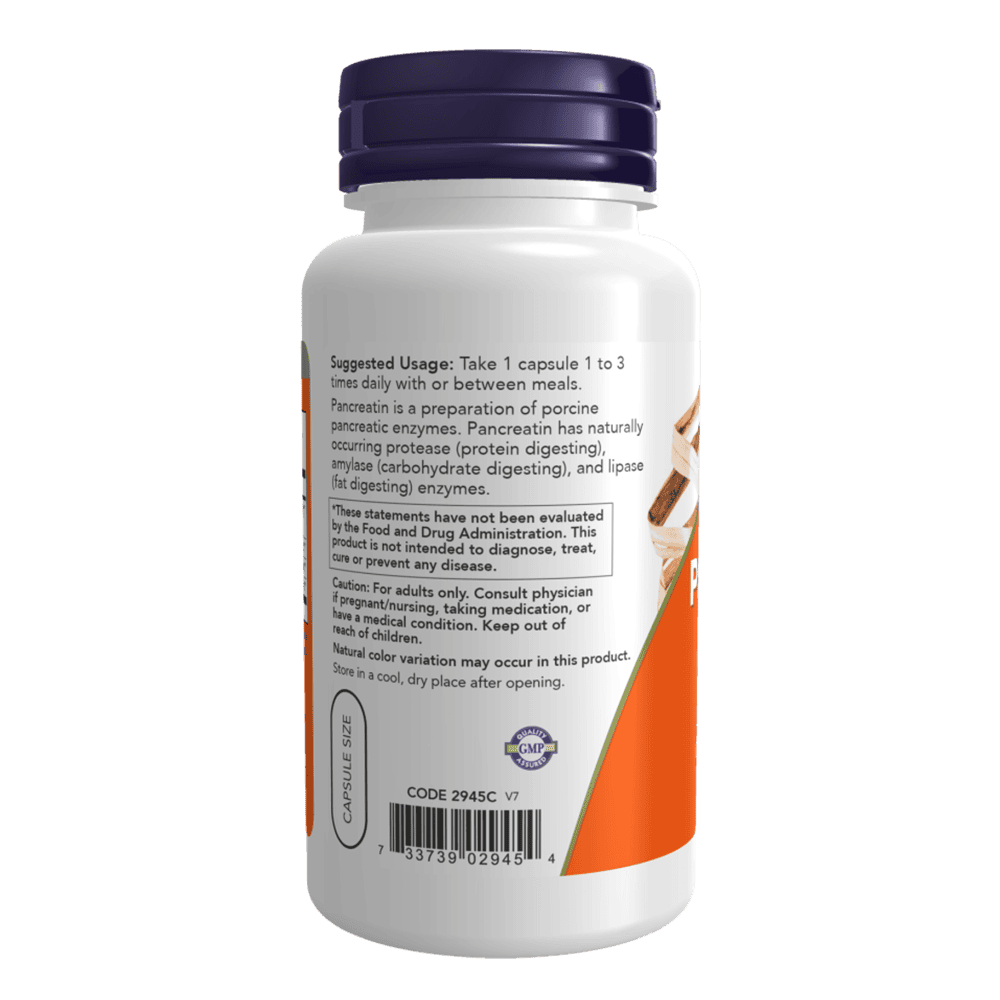 NOW Pancreatin 2000 100 капсули