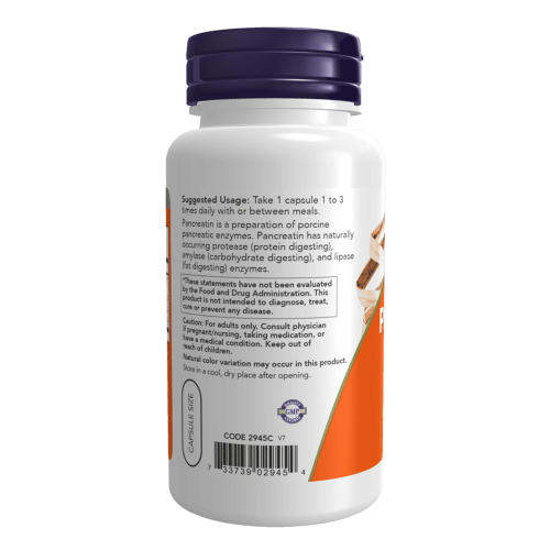 NOW Pancreatin 2000 100 капсули