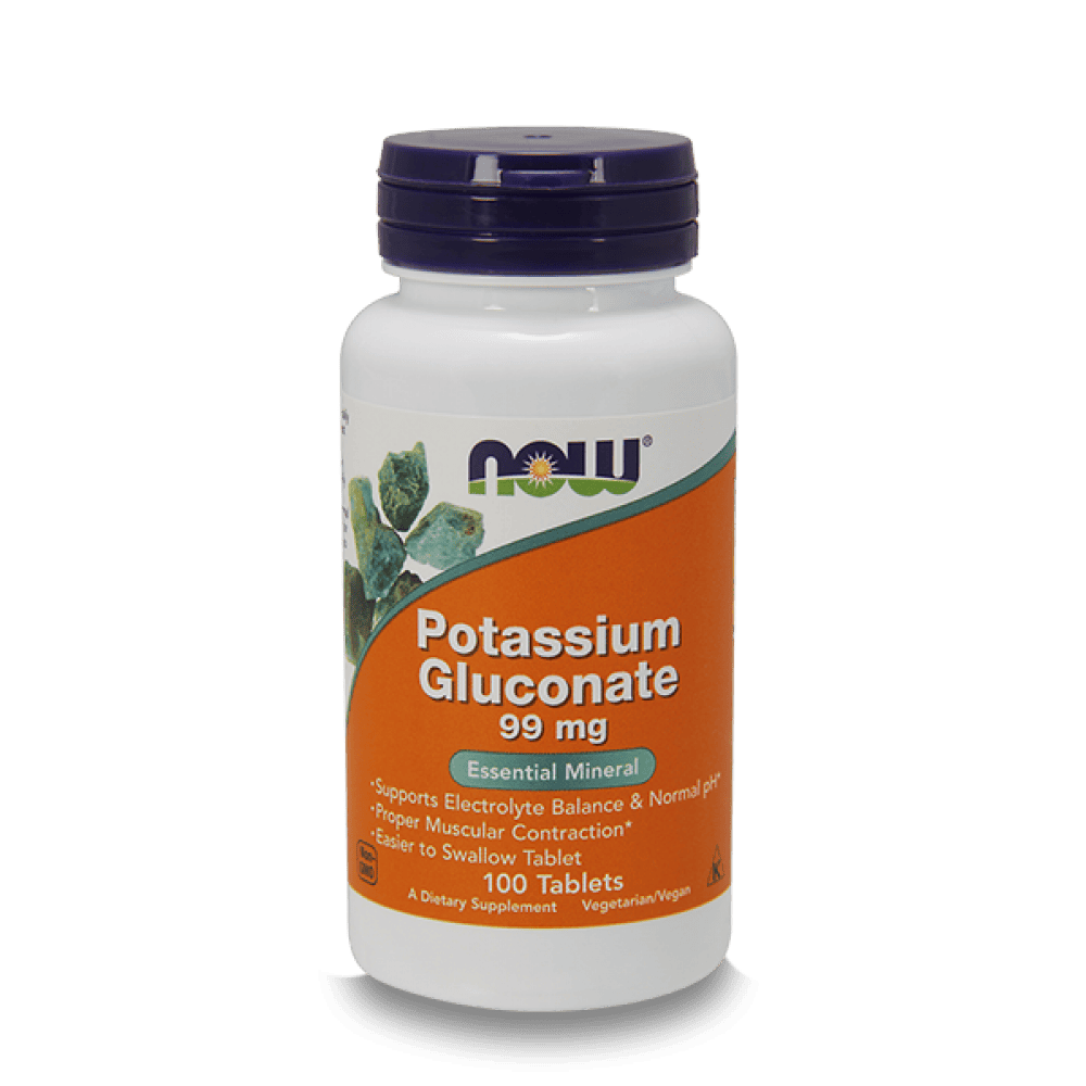 NOW Potassium Gluconate 99 мг 100 таблетки