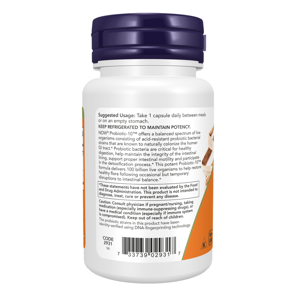 NOW Probiotic-10™ 100 Billion 30 растителни капсули 