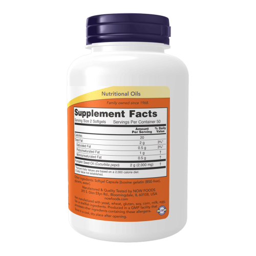 NOW Pumpkin Seed Oil 1000 мг 100 меки капсули