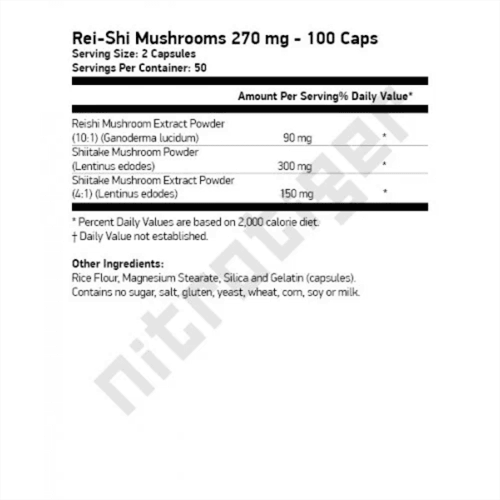 NOW Rei-Shi Mushroom 270 мг 100 растителни капсули