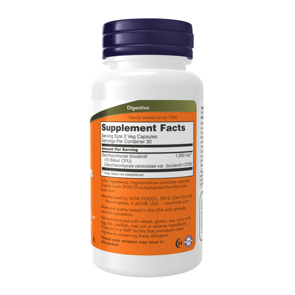 NOW Saccharomyces Boulardii 60 растителни капсули