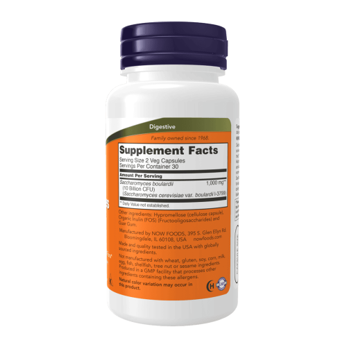 NOW Saccharomyces Boulardii 60 растителни капсули