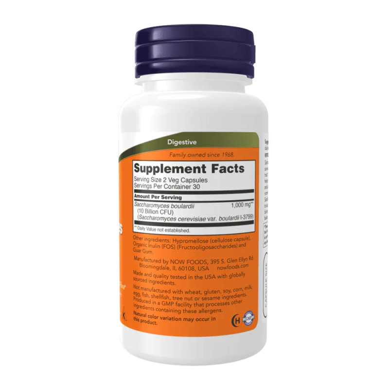 NOW Saccharomyces Boulardii 60 растителни капсули