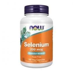 NOW Selenium 200 мкг 180 растителни капсули