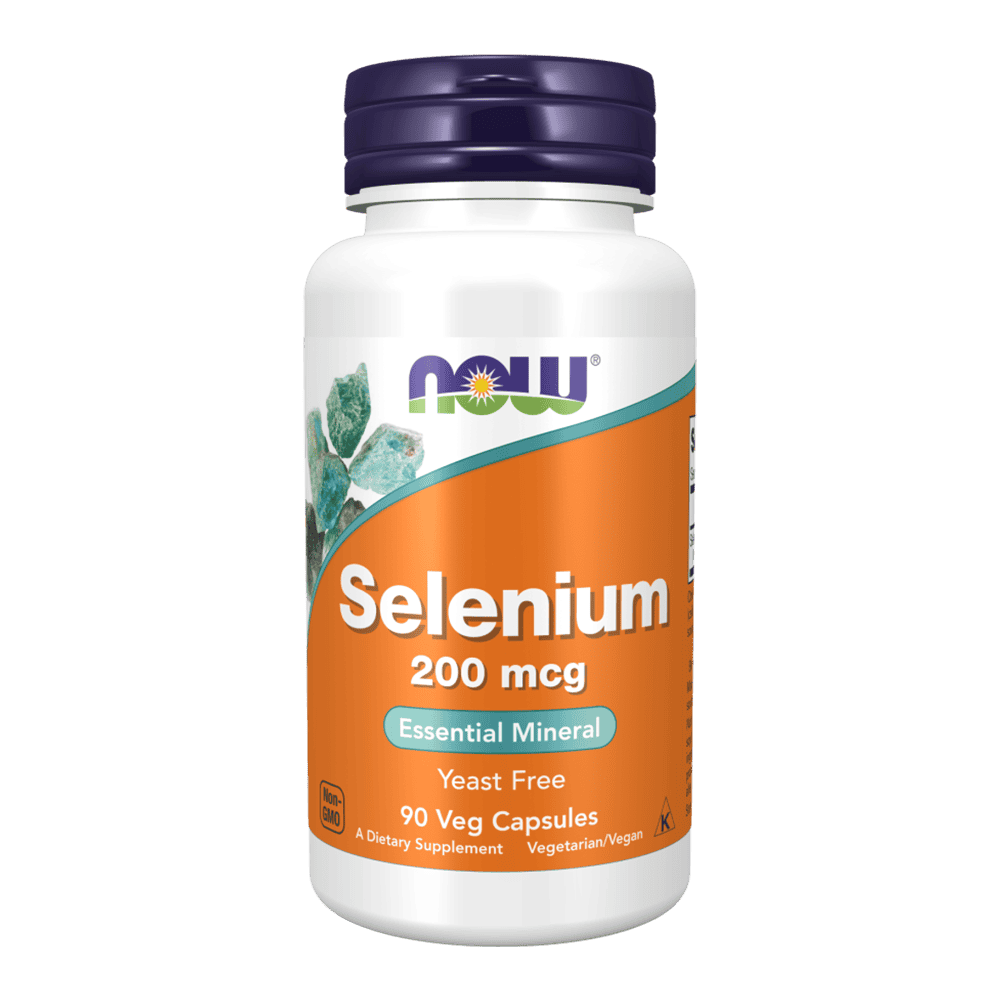NOW Selenium 200 мкг 90 растителни капсули