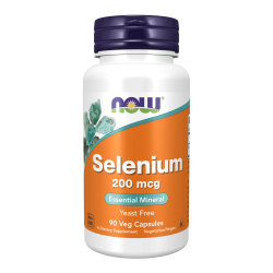NOW Selenium 200 мкг 90 растителни капсули