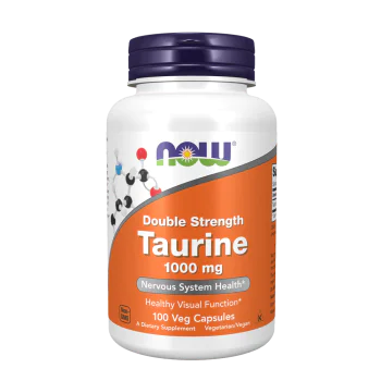 NOW Taurine 1000 mg Double Strength 100 растителни капсули