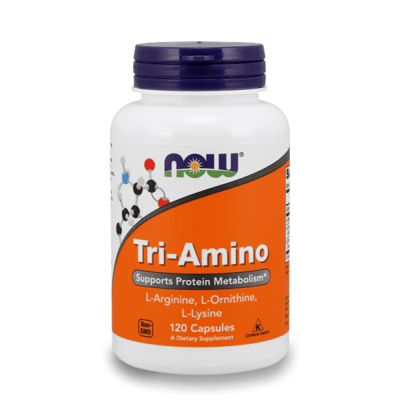 NOW Tri-Amino L-Arginine L-Ornithine L-Lysine 120 капсули
