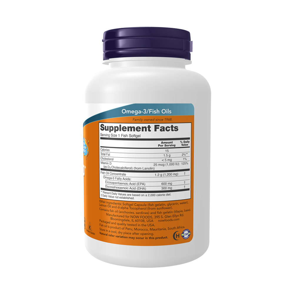 NOW Ultra Omega-3 D™ Fish Oil 180 софтгел капсули