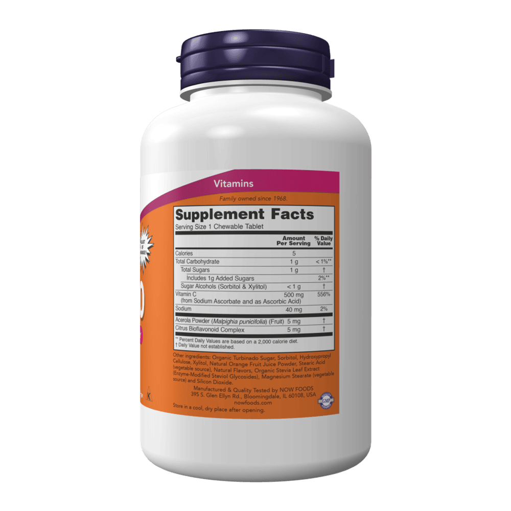 NOW Vitamin C-500 Chewable 100 дъвчащи таблетки