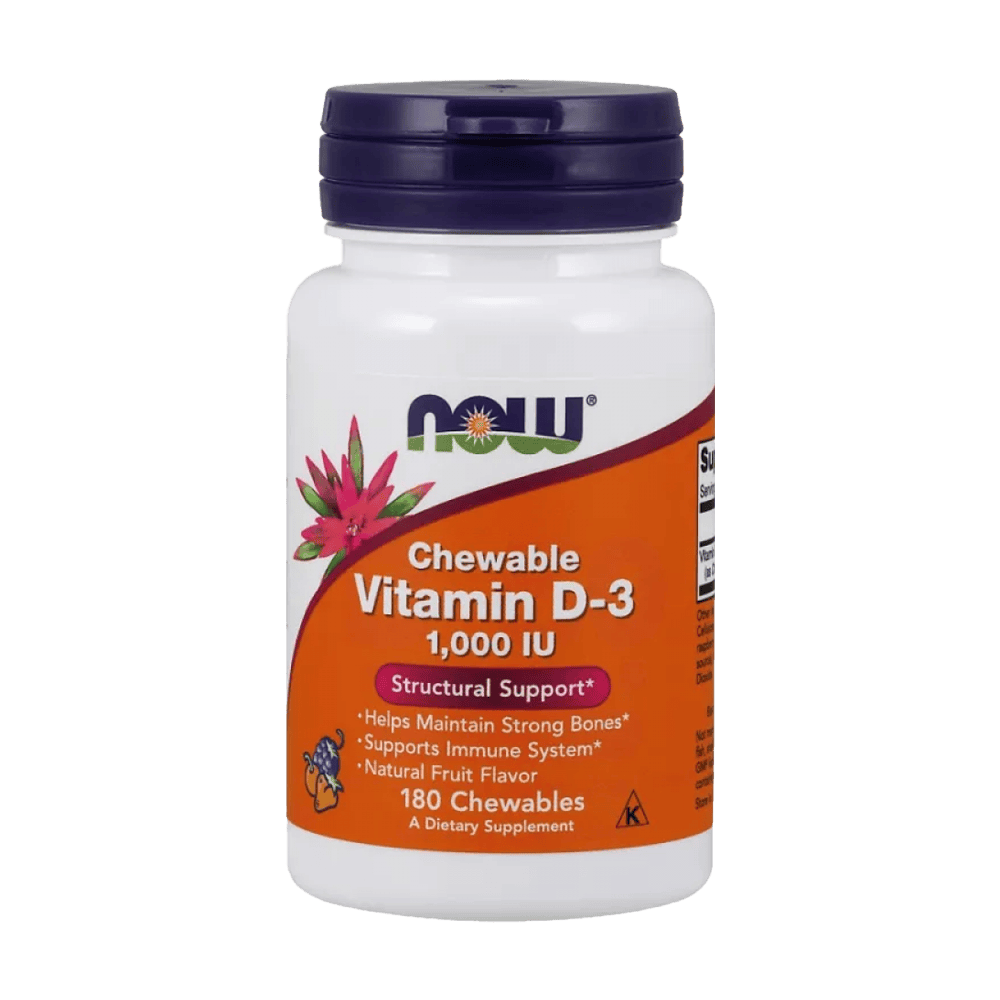 NOW Vitamin D-3 1000 IU Fruity Chew 180 плодови дражета