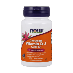 NOW Vitamin D-3 1000 IU Fruity Chew 180 плодови дражета