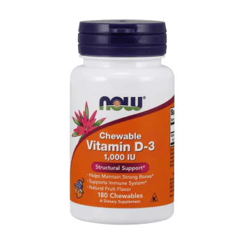 NOW Vitamin D-3 1000 IU Fruity Chew 180 плодови дражета