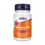 NOW Vitamin D-3 400 IU 180 меки капсули