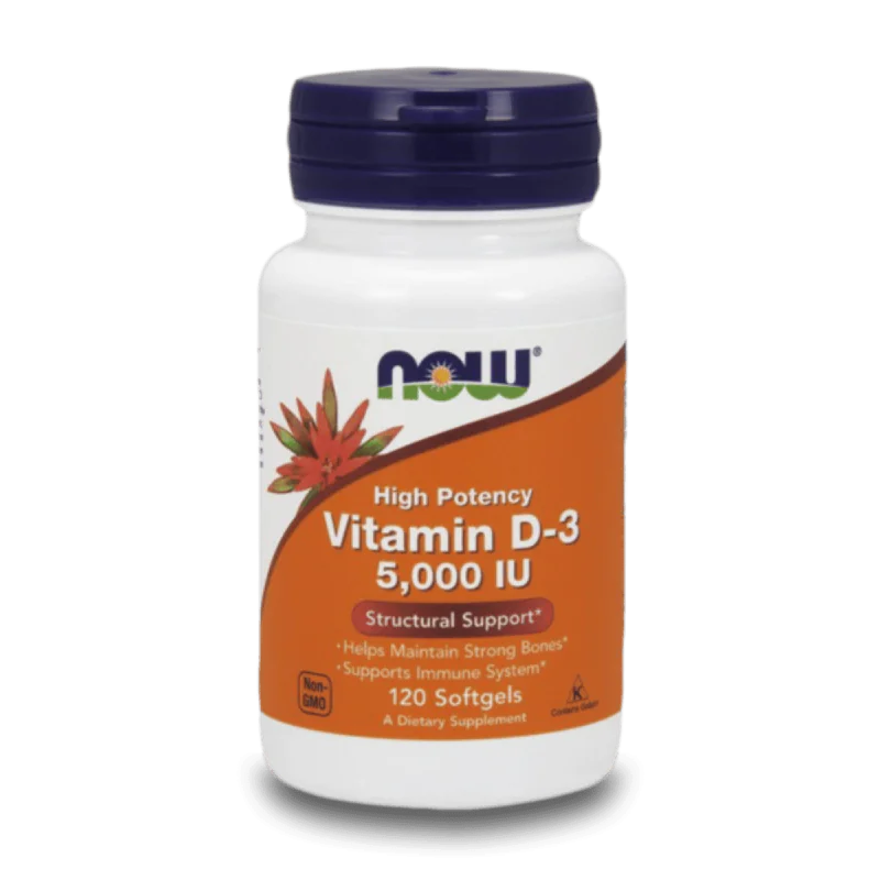 NOW Vitamin D-3 (5000 IU) 120 меки капсули