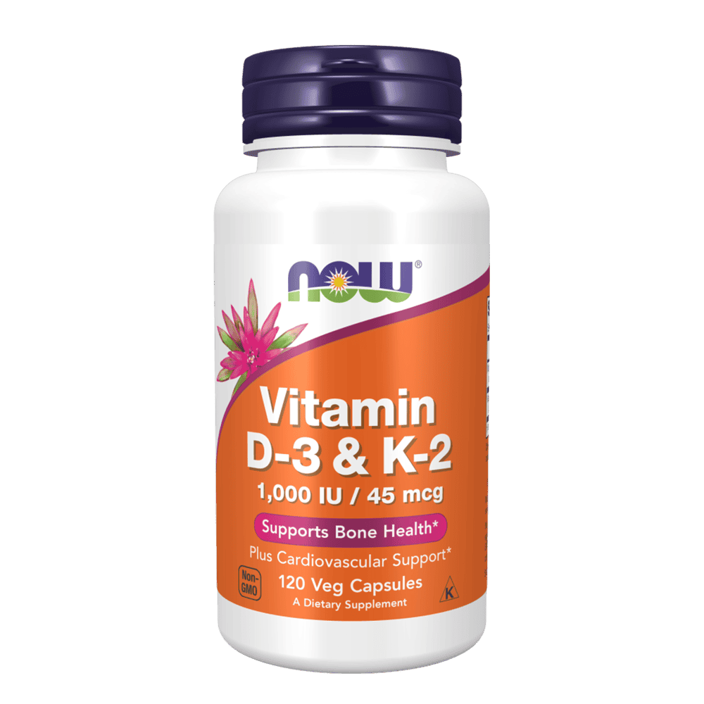 NOW Vitamin D-3 & K-2 120 растителни капсули