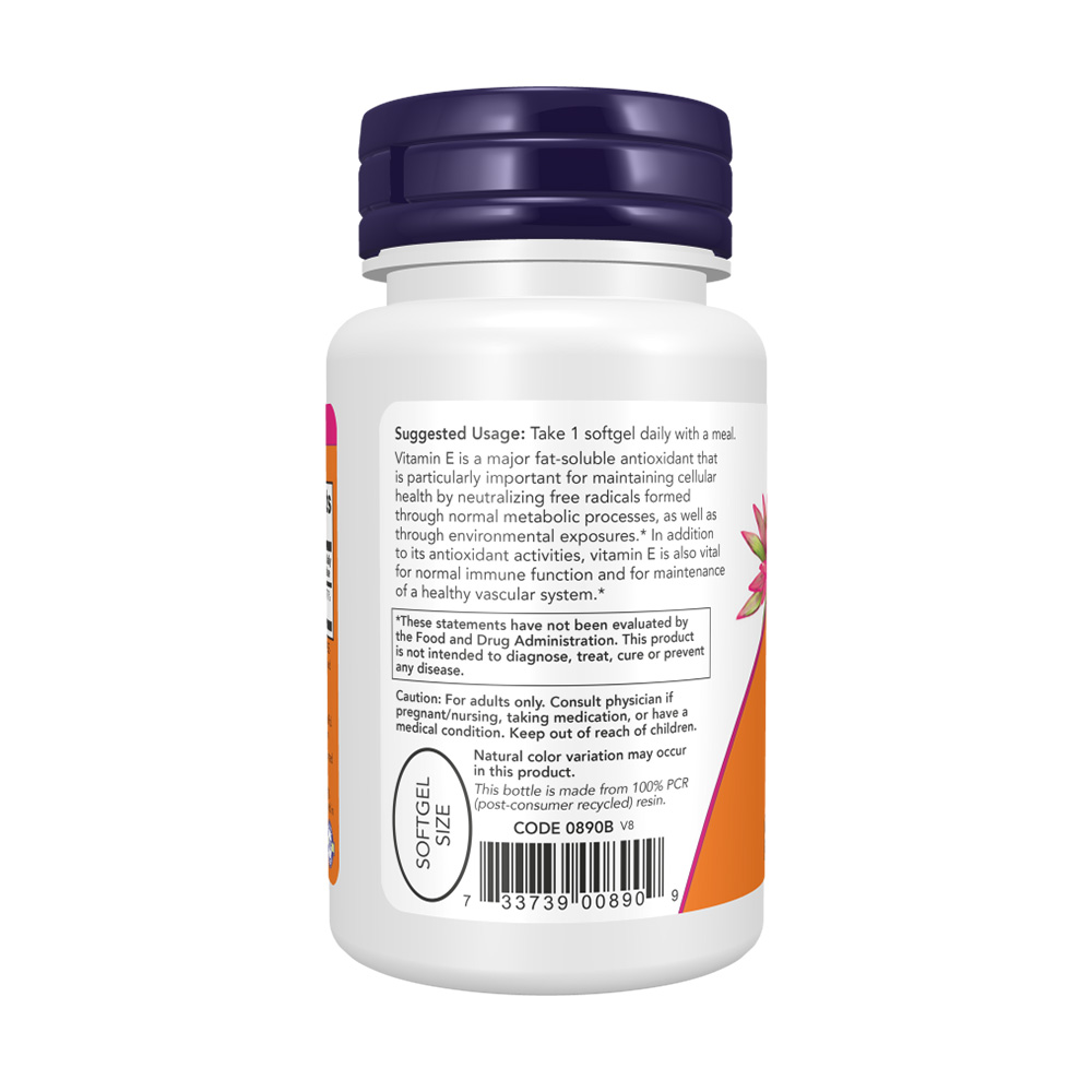 NOW Vitamin E-400 (Mixed Tocopherols) 250 меки капсули