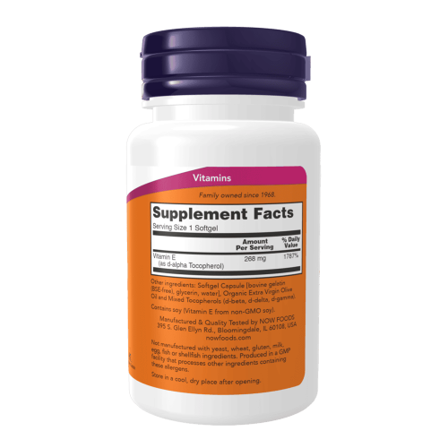 NOW Vitamin E-400 (Mixed Tocopherols) 50 меки капсули