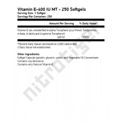 Now Vitamin E-400 (Mixed Tocopherols) 250 меки капсули