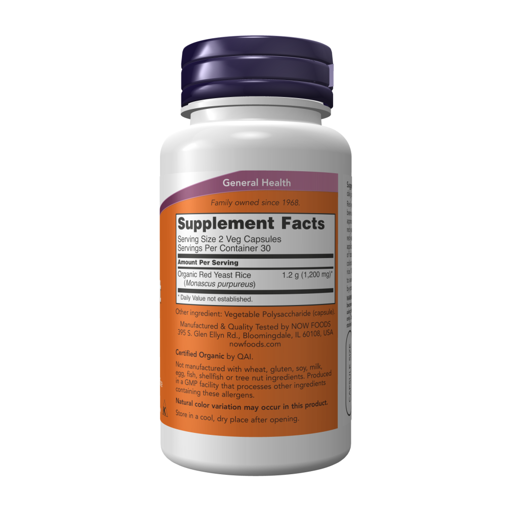 NOW Red Yeast Rice 600 мг 60 растителни капсули