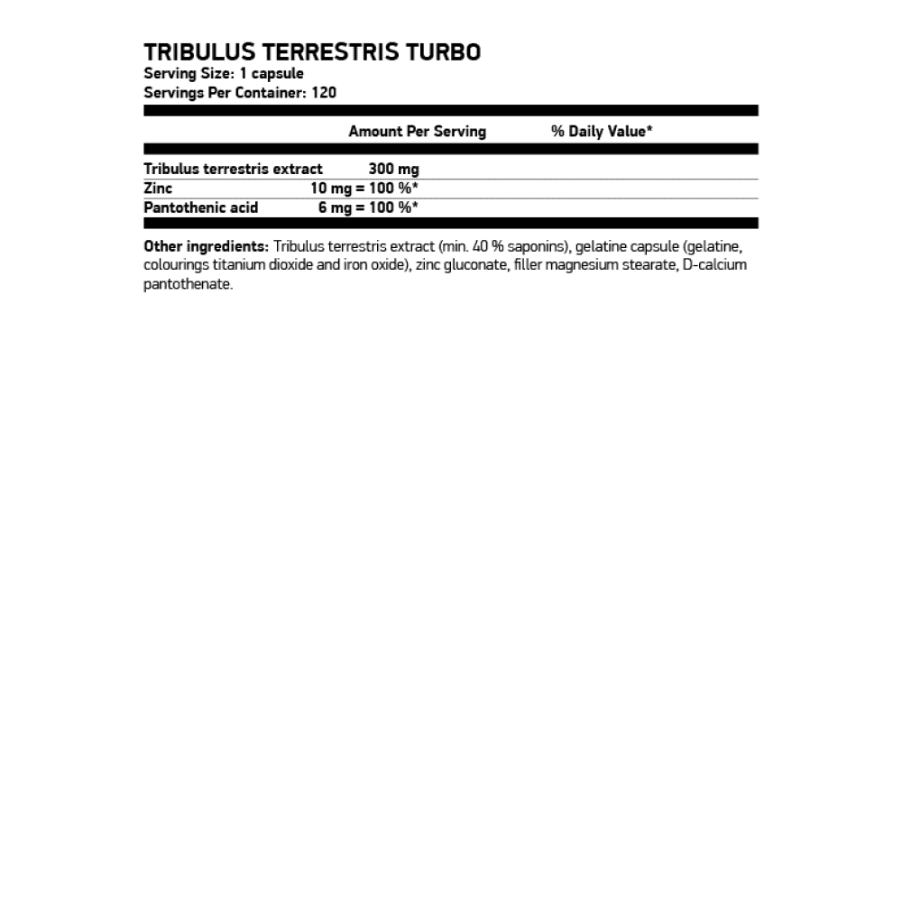 NUTREND Tribulus Terrestris Turbo 300 мг 120 капсули