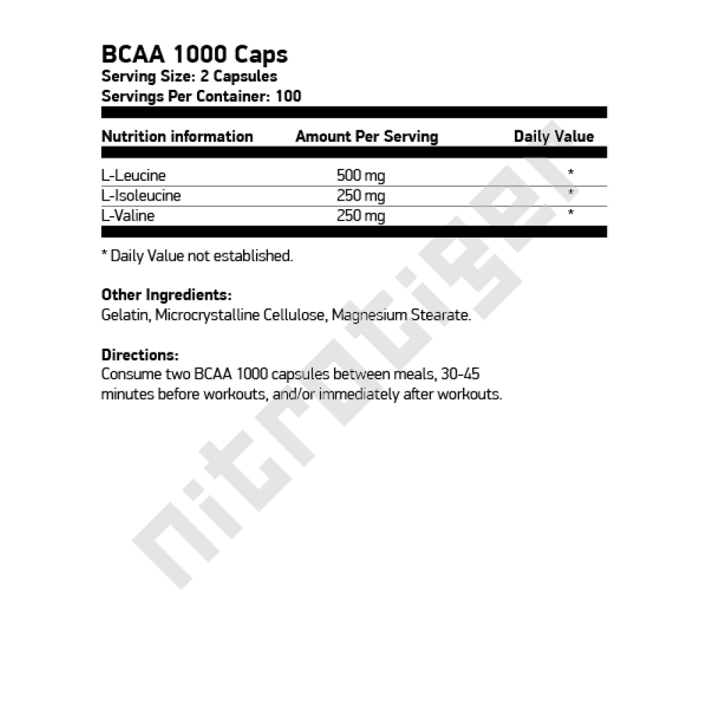 OPTIMUM NUTRITION BCAA 1000 200 капсули