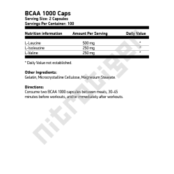 OPTIMUM NUTRITION BCAA 1000 200 капсули