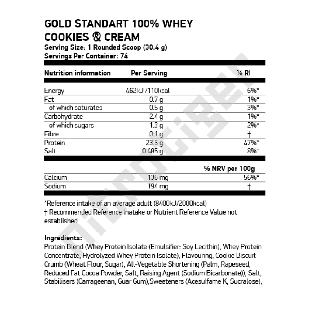 OPTIMUM NUTRITION Gold Standard 100% Whey 2272 г