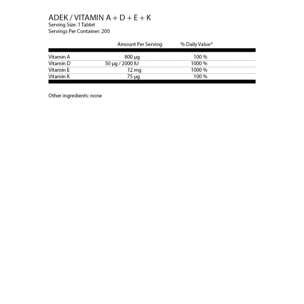 OSTROVIT ADEK Vitamin A + D + E + K 200 таблетки