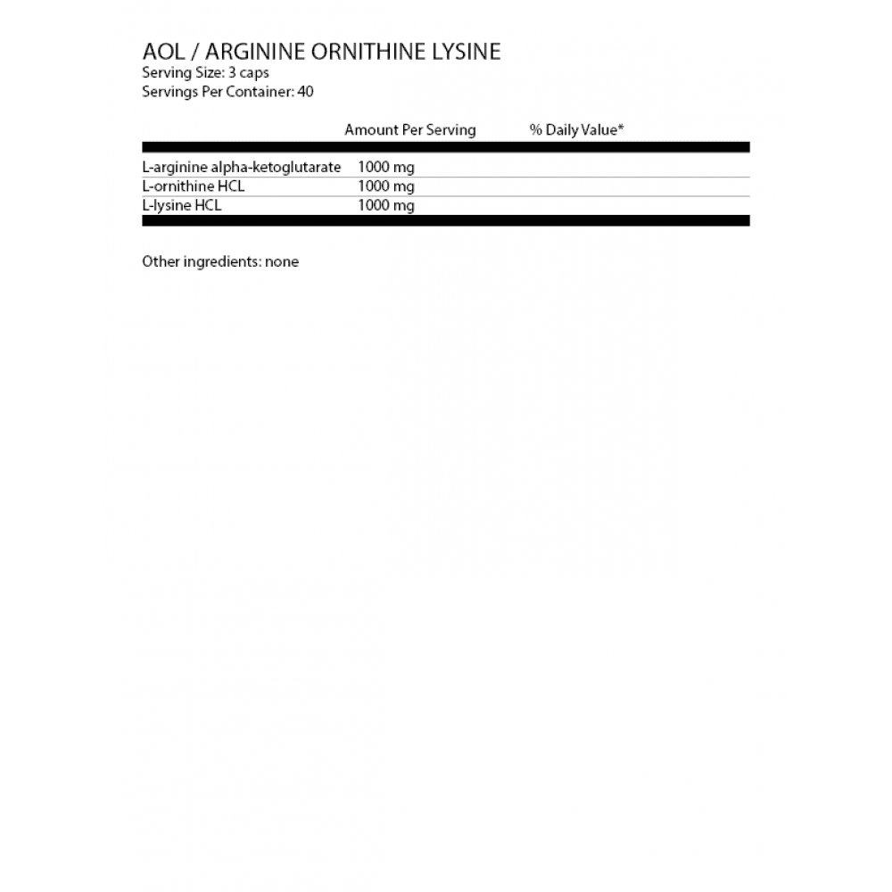 OSTROVIT AOL Arginine Ornithine Lysine 120 капсули