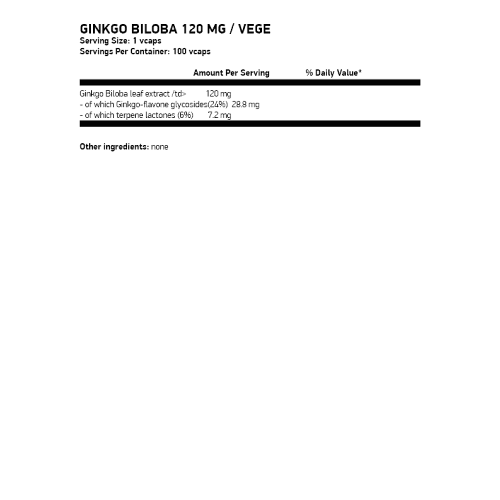 OSTROVIT Ginkgo Biloba VEGE 120 капсули