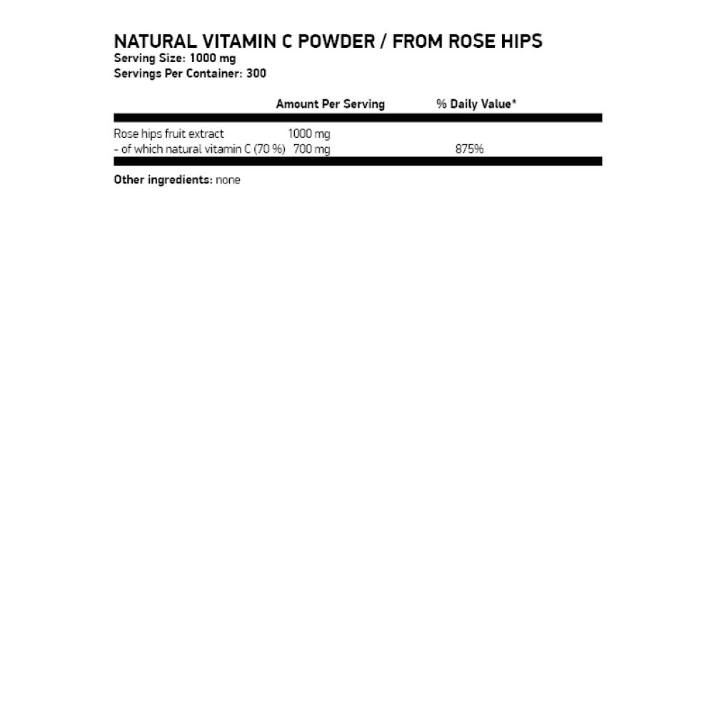 OSTROVIT Natural Vitamin C Powder from Rose Hips 300гр