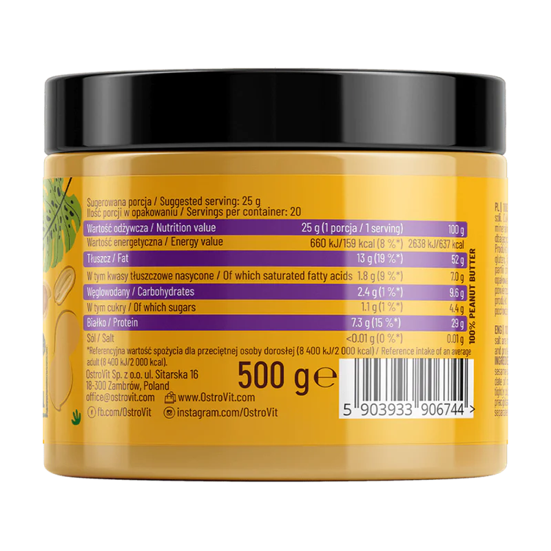 OSTROVIT 100% Peanut Butter Crunchy 500 г