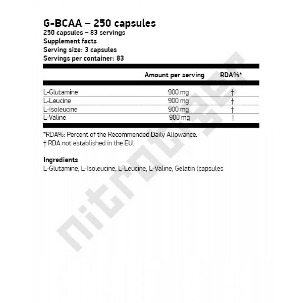 SCITEC G-BCAA 250 капсули