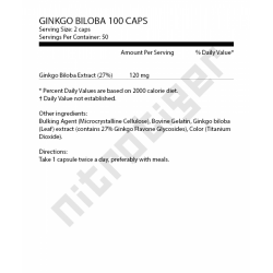 SCITEC Ginkgo Biloba 100 капсули