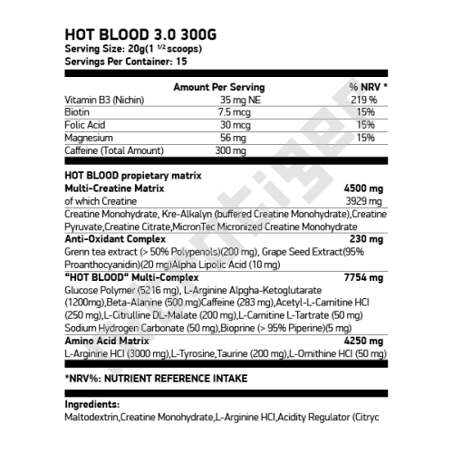 SCITEC Hot Blood 3.0 300 гр