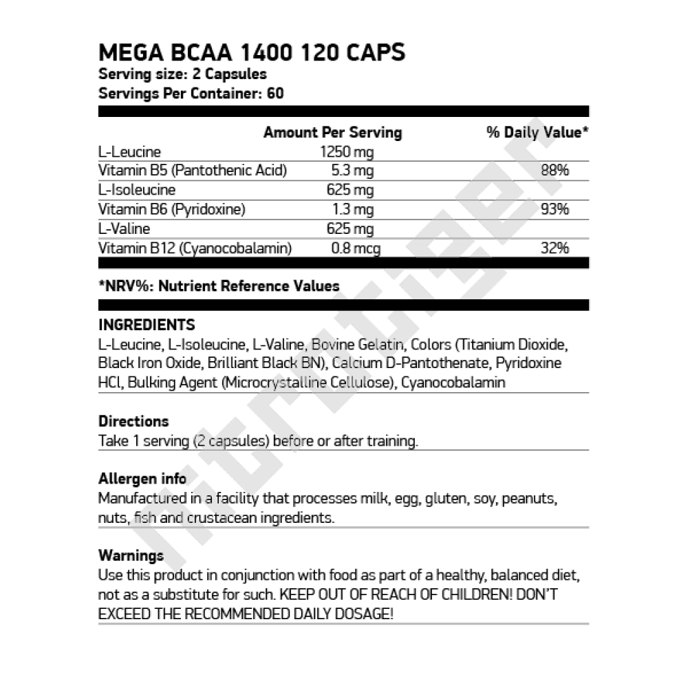 SCITEC Mega BCAA 1400 120 капсули