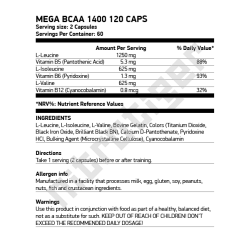 SCITEC Mega BCAA 1400 120 капсули