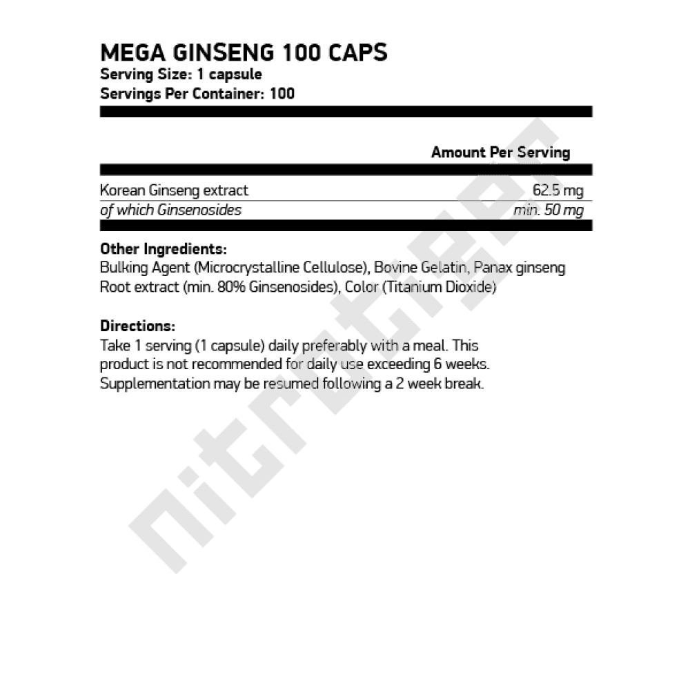 SCITEC Mega Gingseng 100 капсули