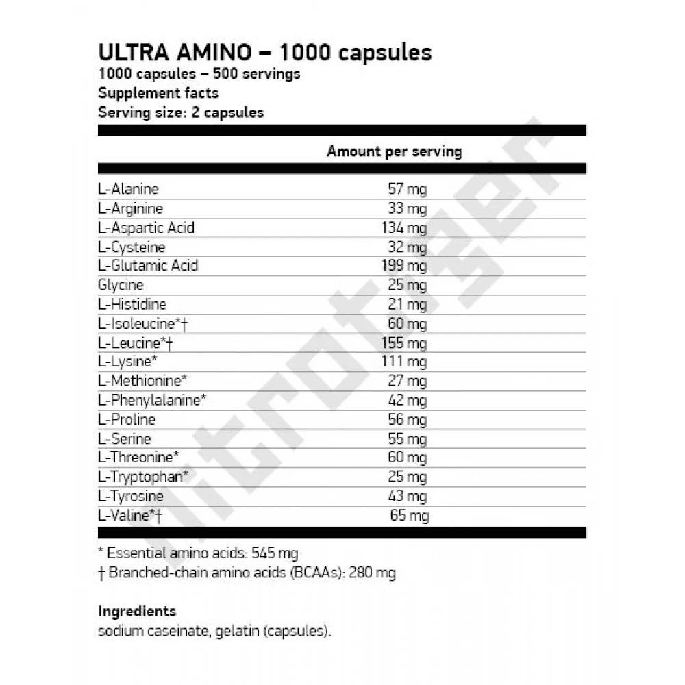 SCITEC Ultra Amino 1000 капсули