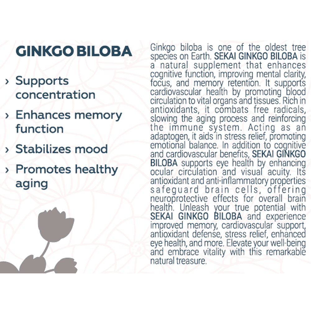 SEKAI KATSURYOKU Ginkgo Biloba 48 капсули 