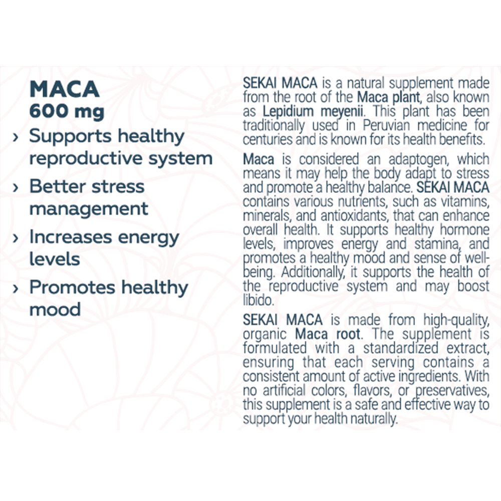 SEKAI KATSURYOKU Maca 48 капсули