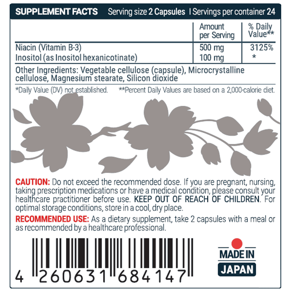 SEKAI KATSURYOKU Niacin Flush-Free 48 капсули