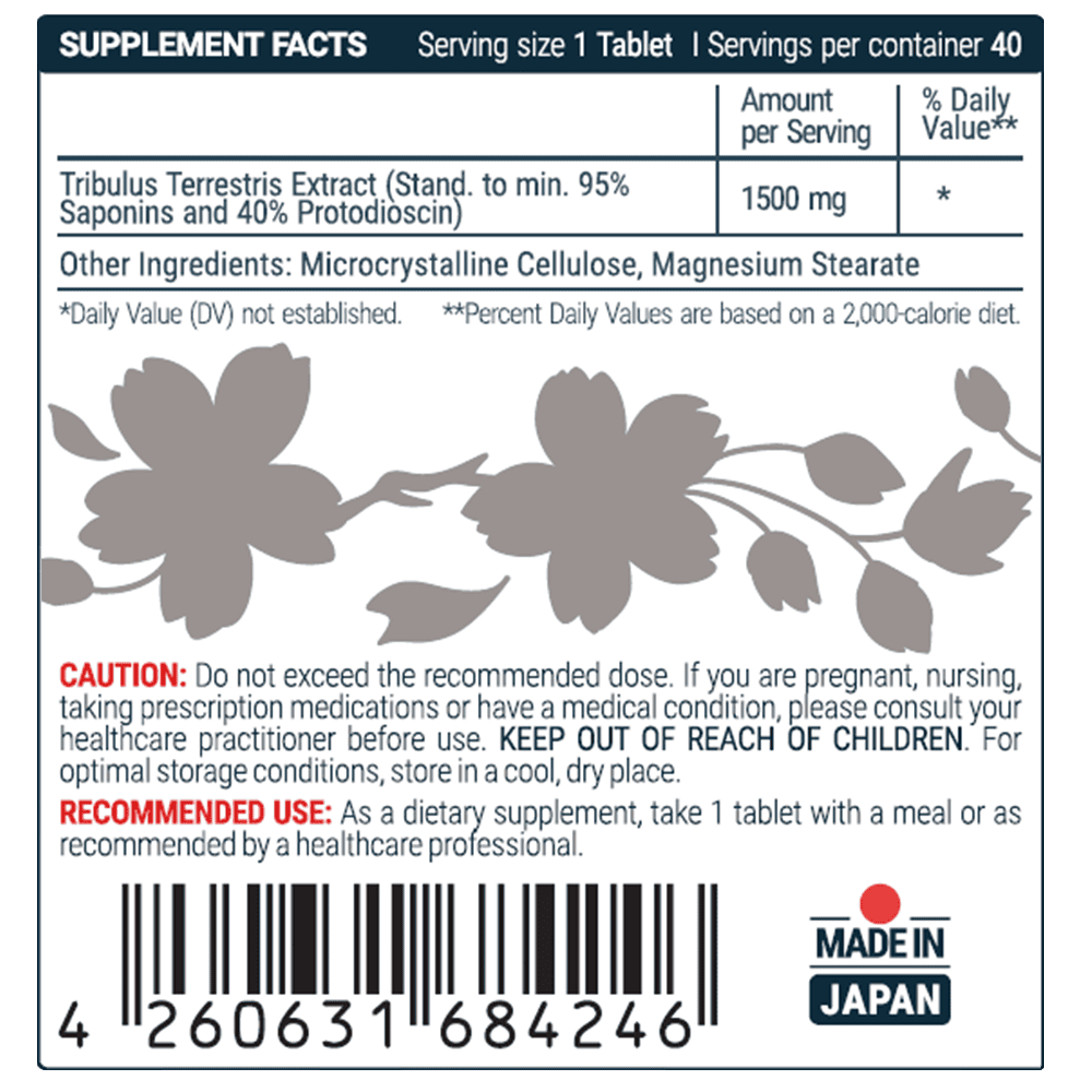 SEKAI KATSURYOKU Tribulus 1500 мг 40 таблетки 