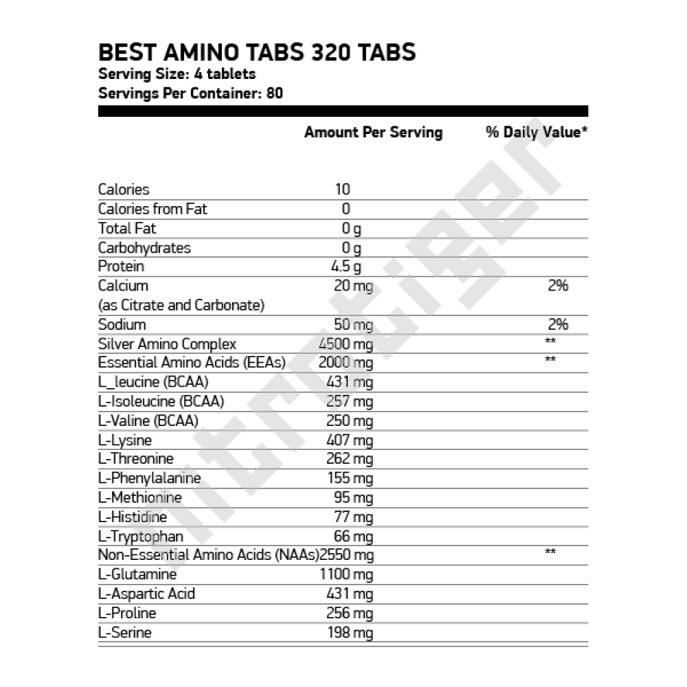 SILVER NUTRITION Best Amino 320 таблетки