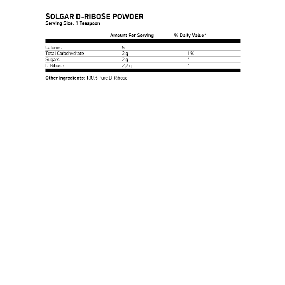 SOLGAR D-RIBOSE POWDER 150 G